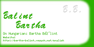balint bartha business card
